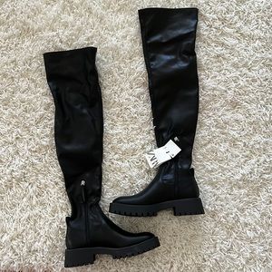 Zara thigh high platform boots